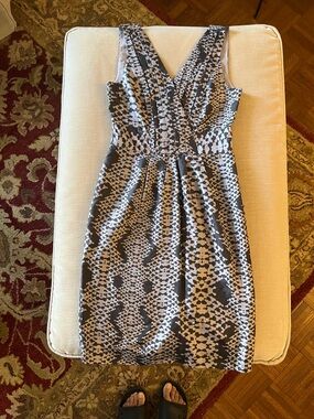 Banana Republic Silk Printed Midi Sheath Dress Sz 0